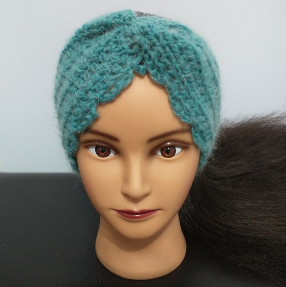 Turquoise Extra Detail Twist Headband/Earwarmer - Picture 5 of 8